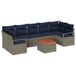vidaXL Tuinbank - Set - 8 - st - Grijs - poly - rattan