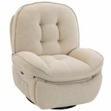 HOMCOM Relaxfauteuil - Chenille - Crèmewit