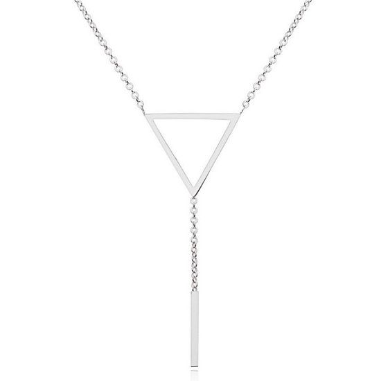Cilla Jewels Dames ketting Edelstaal Zilverkleurig Driehoek Staaf