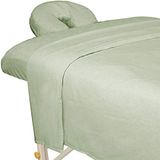 ForPro Premium 3-delige, flanellen massage-lakenset, saliegroen