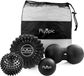 Set de 4 balles de massage pour massage des tissus profonds : balle de crosse, balle en forme de cacahuète épineuse et balle de rouleau en mousse de 12,7 cm, adaptée au massage musculaire et à l'amélioration de la mobilité