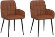 vidaXL Eetstoelen - 2 stuks - Kunstleer - Bruin