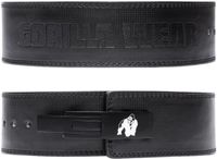 Gorilla Wear Halterriem - 4 Inch Carbon Leren Lever Belt - Zwart - L