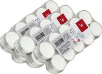 60x Bougies chauffe-plat blanches 4 heures de combustion - Bougies sans parfum