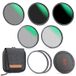 K&amp;F Concept K&F Concept magnetisch video filter kit met CPL, ND8, ND64, ND1000 en black mist filter 58mm