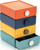 OEM 4-laagse bureau-organizer Stapelbare kantoorbenodigdheden Sieradenopslag Kleurrijke plastic make-up tafelorganizer voor cosmetica Schoolbenodigdheden Kleine voorwerpen