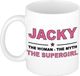 Bellatio Decorations naam cadeau mok - Jacky - Woman Myth Supergirl - koffiemok - 300 ml - collega - moederdag