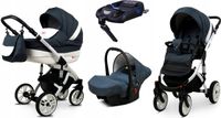 BabyLux® Lilly | Ensemble 4-en-1 | Anthracite | Poussette combinée | Ensemble de poussettes | Isofix-Ba