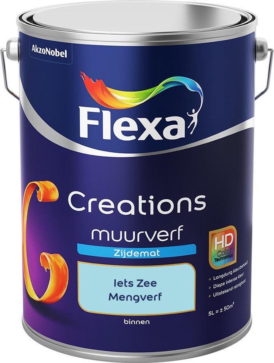 FLEXA Creations - Muurverf Zijde Mat - Iets Zee - 5 liter