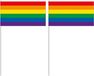 Merkloos Vlaggentjes pride - 10x - regenboog kleuren - 12 x 30 cm - zwaaivlag - met stokje - LGBTQ