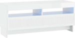vidaXL meuble TV LED EDE 100 x 35 x 43 cm blanc laqué bois d'ingénierie