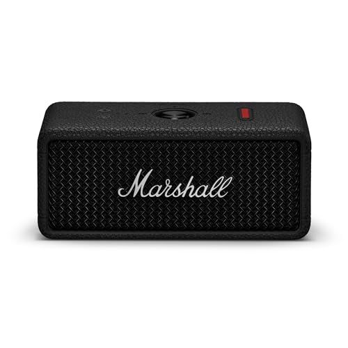 Marshall Emberton III Draagbare Bluetooth-luidspreker, draadloos, koppelbaar, IP67, stof- en waterdicht, 32+ uur speeltijd, snel opladen, zwart en zilver