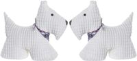 Atmosphera Deurstopper hond - 2x - wit - 1 kg - polyester - 32 x 12 x 28 cm - kinderkamer