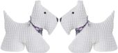 Atmosphera Deurstopper hond - 2x - wit - 1 kg - polyester - 32 x 12 x 28 cm - kinderkamer