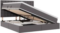 vidaXL Lit de rangement avec LED et tête de lit Gris 160 x 200 cm Similicuir