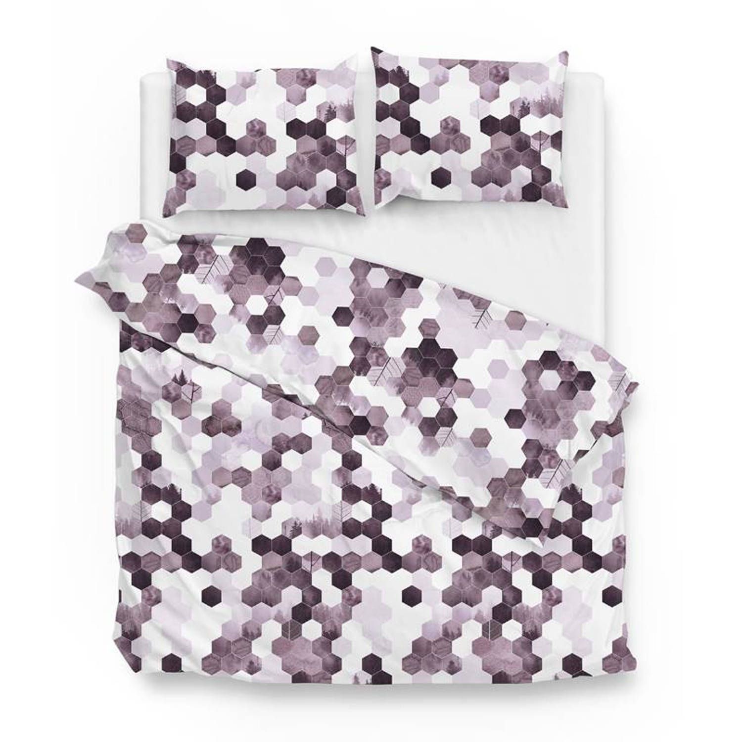 Zo!Home neo dekbedovertrek - lits-jumeaux (240x200/220 cm + 2 slopen) - katoen - mauve