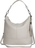 AmbraModa GLX09 - Dames handtas, schoudertas van echt leer. Beige