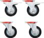 vidaXL Zwenkwielen 100 mm - 8 stuks - Zwart - Metaal - Met rem