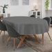 ANRO Tafelkleed Effen linnenlook Grijs Ovaal 180x140cm Met sierband Afwasbaar Waterafstotend