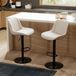 Set de 2 tabourets de bar, pivotant, réglable, revêtement en similicuir, beige
