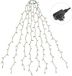 Salcar Kerstboomverlichting met ring, 8 slingers, 200 leds, waterdicht, voor 90 cm, 120 cm, 150 cm boom - warm wit