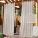 LINFKY Rideau d'extérieur pour terrasse, languette adhésive amovible pour une suspension facile et antidérapante, pont extérieur, imperméable, blanc, 2 panneaux (2 x 132 x 240 cm, naturel)