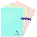 Clairefontaine 308311C Pak met 10 Geniete Schriften Mimesys PASTEL - 24x32 cm - 48 Pagina's Grote Ruitjes - Wit Papier 90 g - Polypro Omslag Opaak - Willekeurige Kleuren