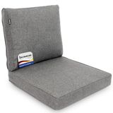 bomoe Set Loungekussen Buiten – Zitkussen 70x70 cm & Rugkussen 70x40 cm – Hoogwaardige Kussens voor Tuinmeubelen, Afneembar Wasbar Hoes –Comfortabel UV-Bestendig Outdoor Tuinkussen Lichtgrijs – ilano