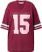 Studio Untold Dames Shirt oversized mesh-jersey "15"-print Wijnrood Maat 50+