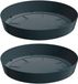 Prosperplast Opvangschaal/onderschaal voor bloempot/plantenpot - 2x - antraciet - rond - Dia 19 cm