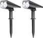 Spots solaires 2-pack, spots solaires de jardin à LED lumineux