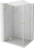 Mexen Lunar Duo douchecabine draaibaar links 85 x 75 cm, transparant, geborsteld goud
