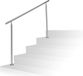 Merkloos / Sans marque Relaxdays trapleuning rvs, 1,5 m lang, 2 palen, zonder dwarsbalken, voor binnen & buiten, modern design, zilver