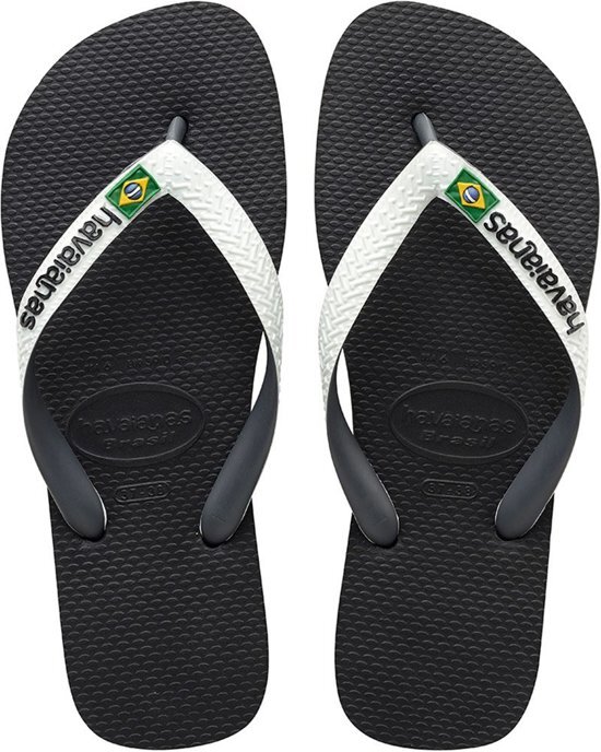 Havaianas Brasil Mix Slippers Unisex - Black/White