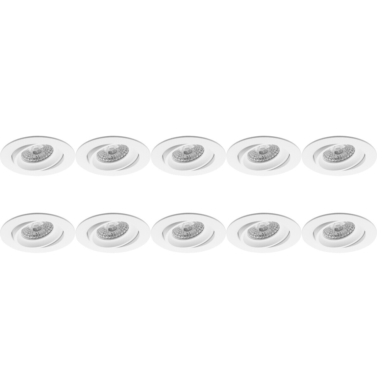 BES LED Spot Armatuur 10 Pack - Pragmi Delton Pro - GU10 Fitting - Inbouw Rond - Mat Wit - Aluminium - Kantelbaar - Ã˜82mm