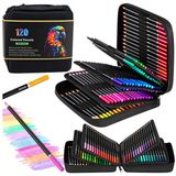 Set Crayons Dans Étui 2 Carnets de Croquis Étui 120 Pièce.