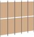 vidaXL - 5-paneel - scheidingswand - Beige - 250 x 220 cm - Stof