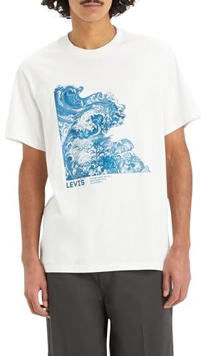 Levi's Ss Relaxed Fit Tee T-Shirt heren - Wave Aop Hl Logo White+, S