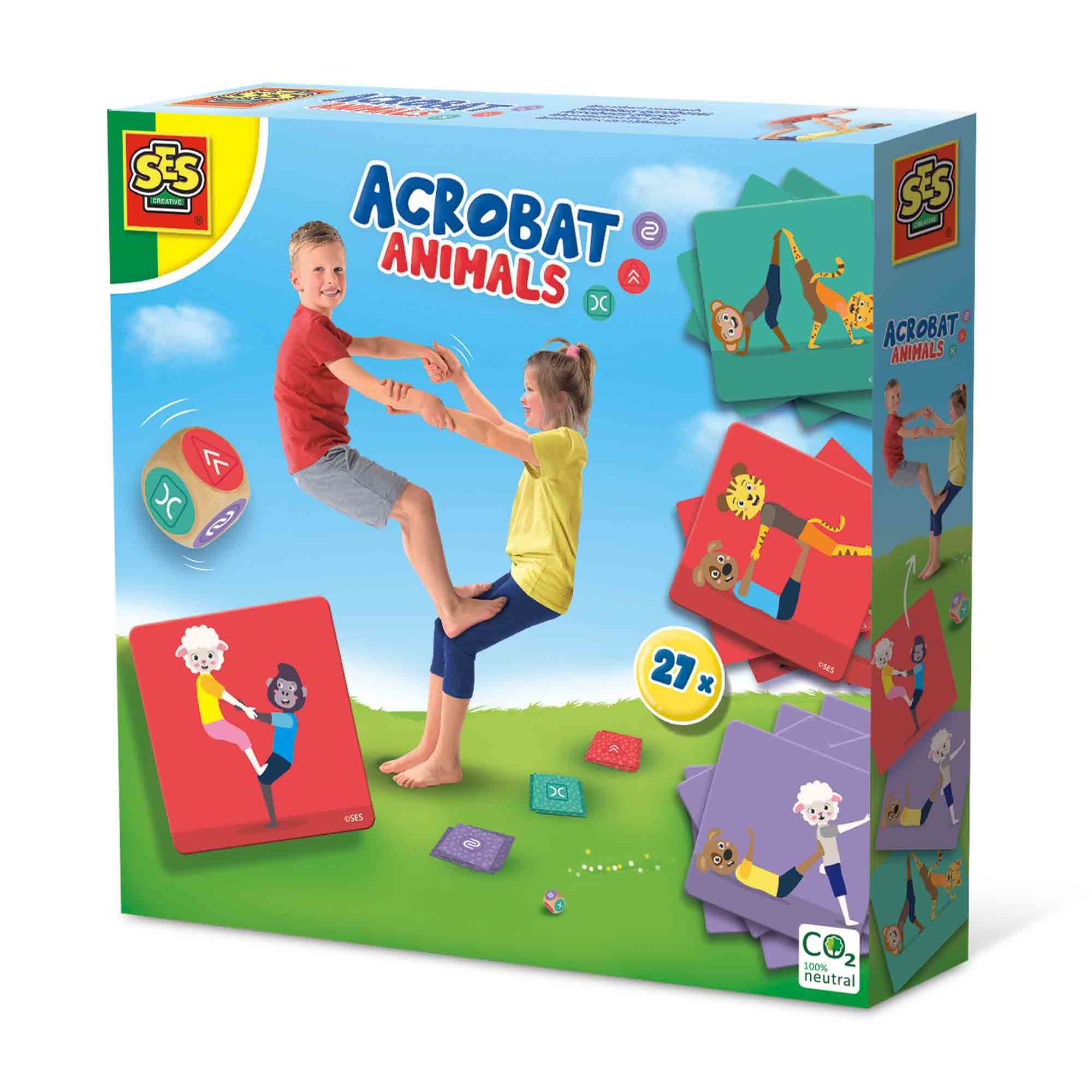 SES Creative Acrobaat Dieren Card Game - Fine Motor Skill Training - Ages 5+