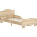 Pangivo Lit enfant 70 x 140 cm avec barrières de sécurité motif ours en bois naturel