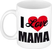 Bellatio Decorations I love mama / Ik hou van mama cadeau koffiemok / theebeker wit