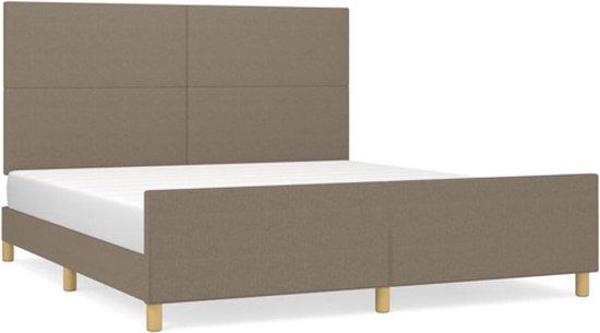 vidaXL Bedframe Stof Taupe 180x200 cm