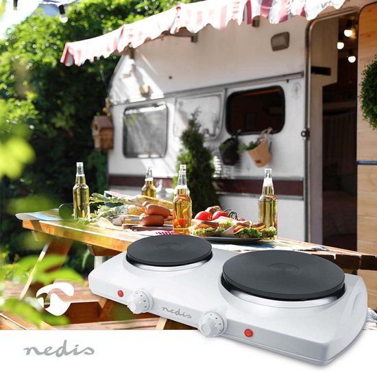 Nedis Elektrische Kookplaat - 2 Kookzones - 2300 W - Wit
