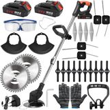 HDeye Accu-Grasmaaier – 1800W Borstelloze Motor, 1500 tpm, 15cm Snijbreedte, 2 Batterijen, Verstelbare Hoogte