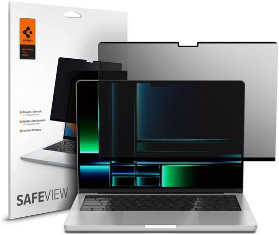 Spigen SafeView Privacy Glass Geschikt voor Macbook Pro 14 Inch