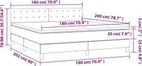 vidaXL Boxspringbed met matras, lichtgrijs, 180x200 cm, fluweel