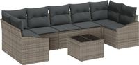 vidaXL Bankstel 8-delig Grijs Polyrattan
