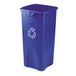 Rubbermaid Commercial Products FG356973BLUE, 23gal Rechthoekige Onaanraakbare Recycling Container - Blauw