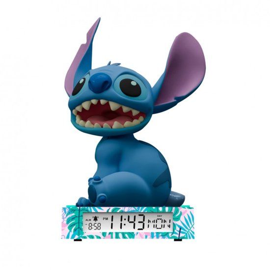 Lilo & Stitch 3D Wekker met Nachtlampje en Datum - Blauw