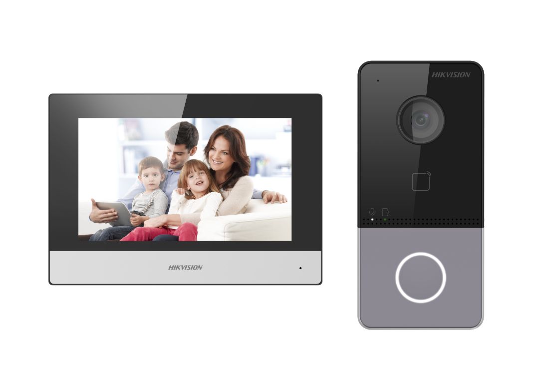 Hikvision DS-KIS603-P(B) Intercom System - 2MP Camera, 7" Display, Wired & Wireless